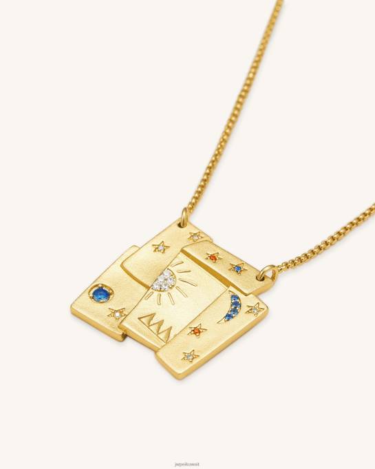 كو JW PEI قلادة تركيبة كوزموس 18 قيراط مطلي بالذهب والزركون متعدد الألوان قلادة 6604F374