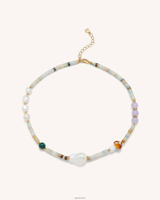 كو JW PEI قلادة فطر متعددة الخرز الأمازونيت قلادة 6604F405