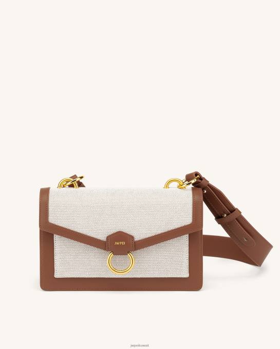 كو JW PEI مغلف crossbody قماش بيج حقيبة CROSSBODY 6604F14